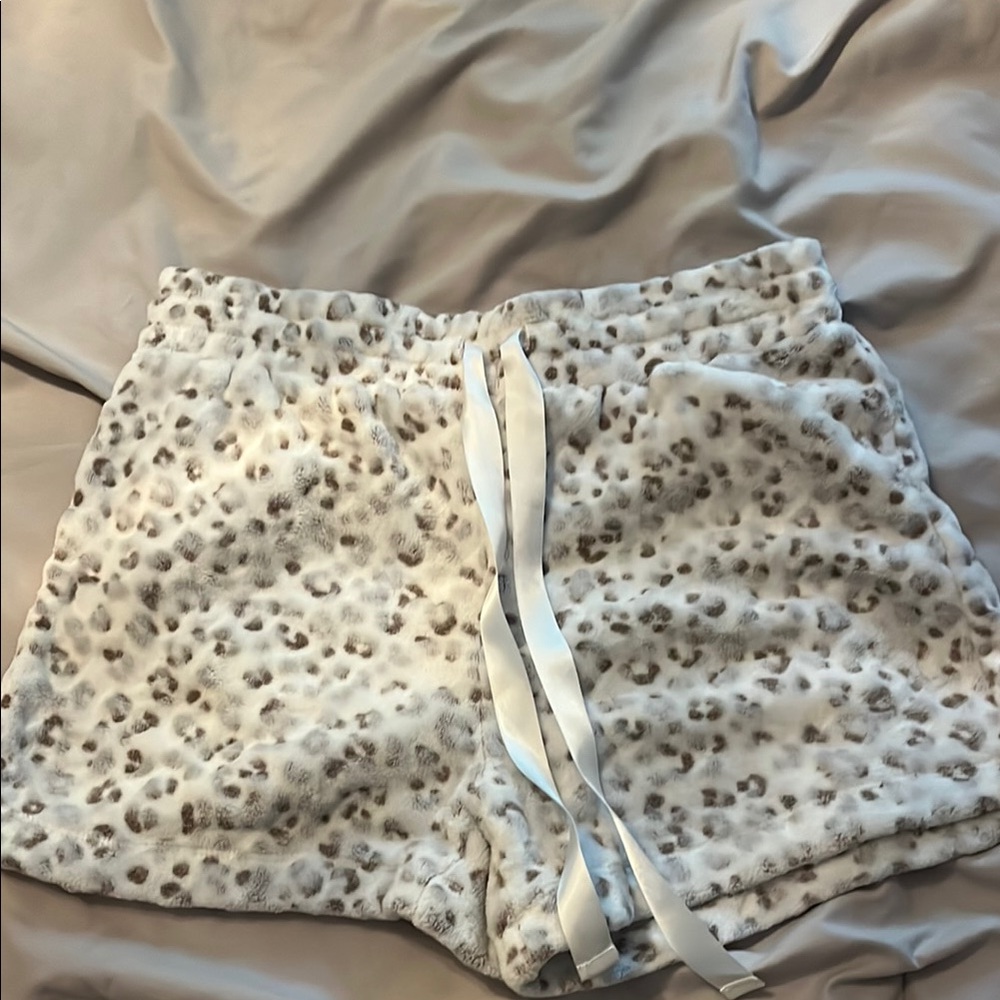 Old Navy Leopard Print Pajama Shorts - White and Brown
